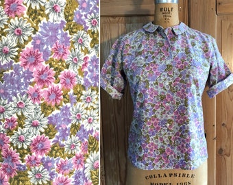 50s Daisies Blouse, Peter Pan Collar by SHAPELY CLASSIC