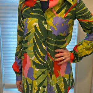 VTG Jungle Tropical Floral & Leaf Shirt image 2