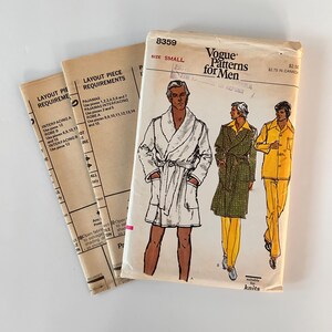 1970s Vogue Robe & Pajama Pattern for Men - Original Pattern #8359