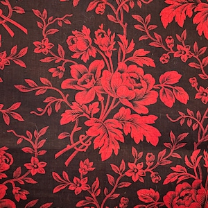 Bellissimo tessuto antico in cotone francese floreale