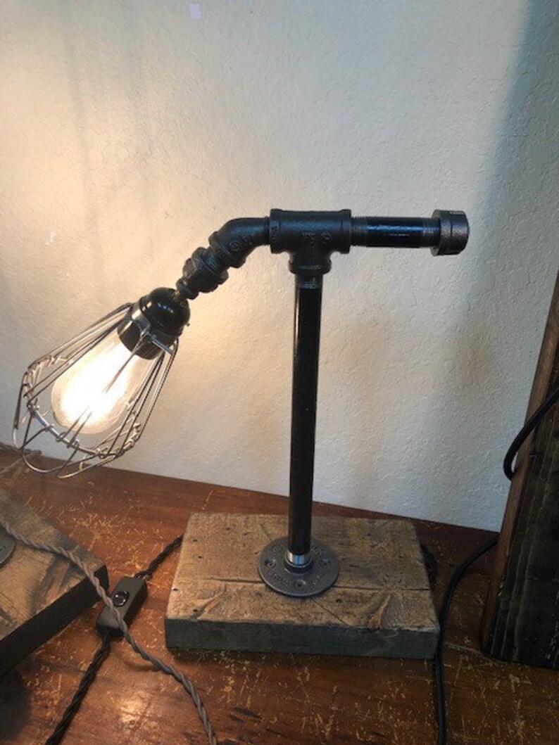 Black Iron Pipe Desk Lamps