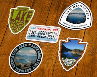 Lake Roosevelt Washington Wood-Mounted Rustic Metal Sign Map Art