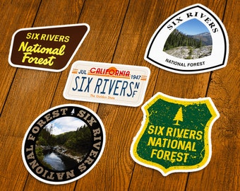 Six Rivers National Forest Vinyl Sticker | Choose 1 Decal or Get them All!
