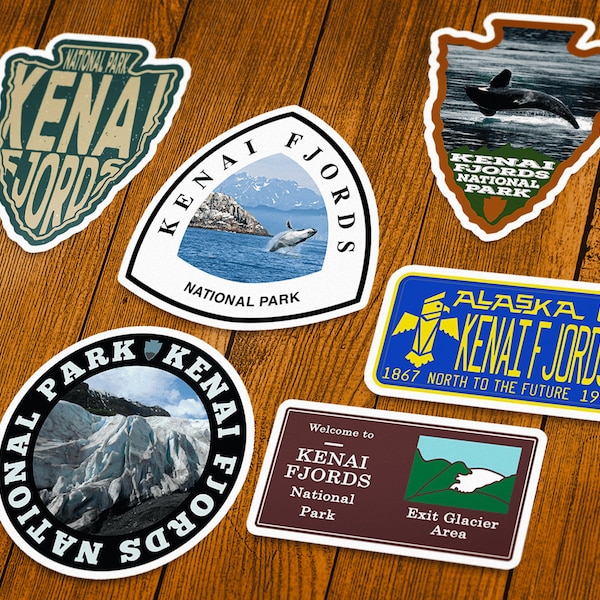 Kenai Fjords National Park Vinyl Sticker | Choose 1 Decal or Get them All!