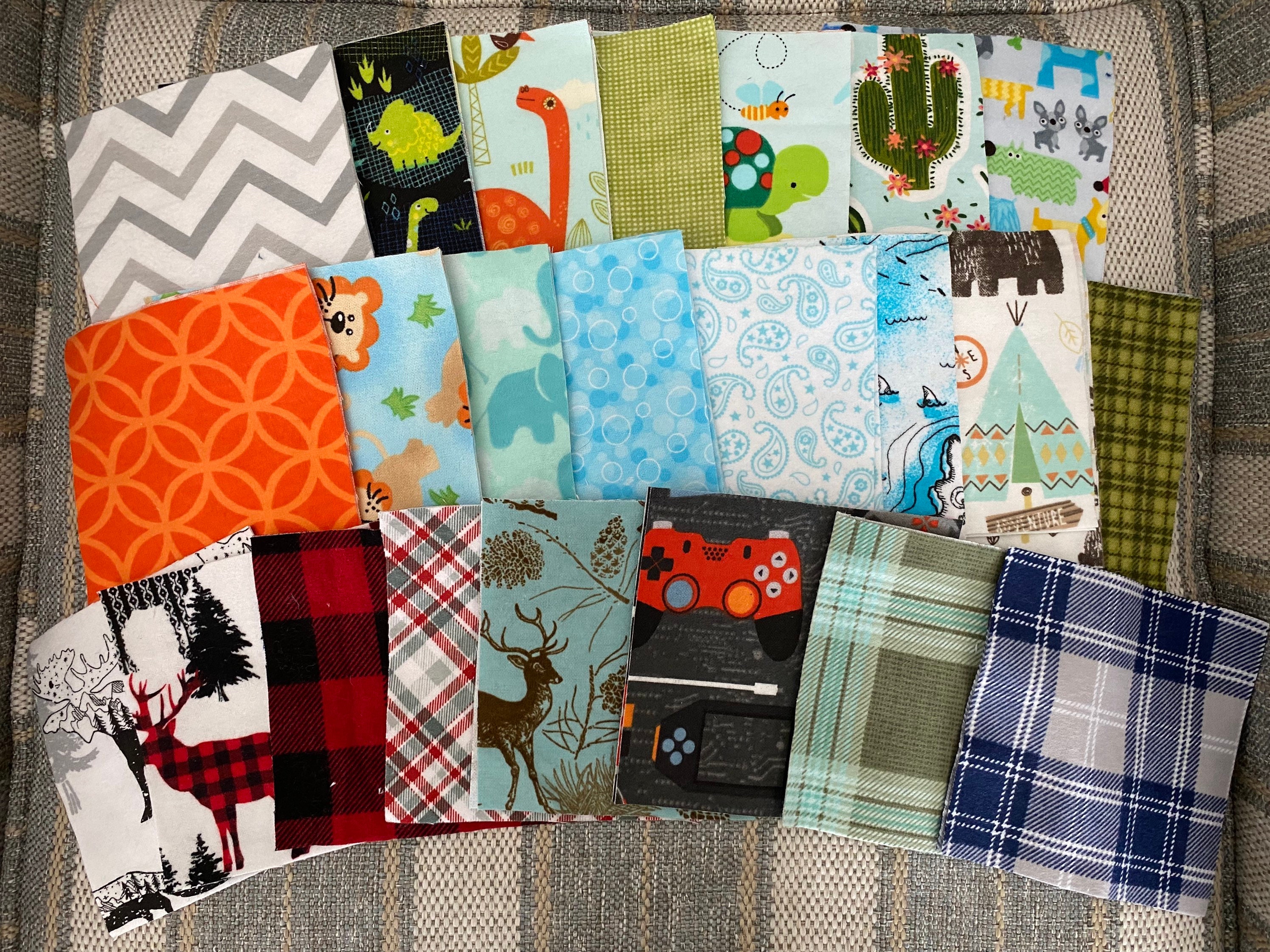 Pre-cut 5” square flannel I spy charm pack kit