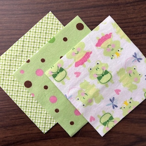 48 Frog Green Plaid and Dot flannel 5” precut square charm pack