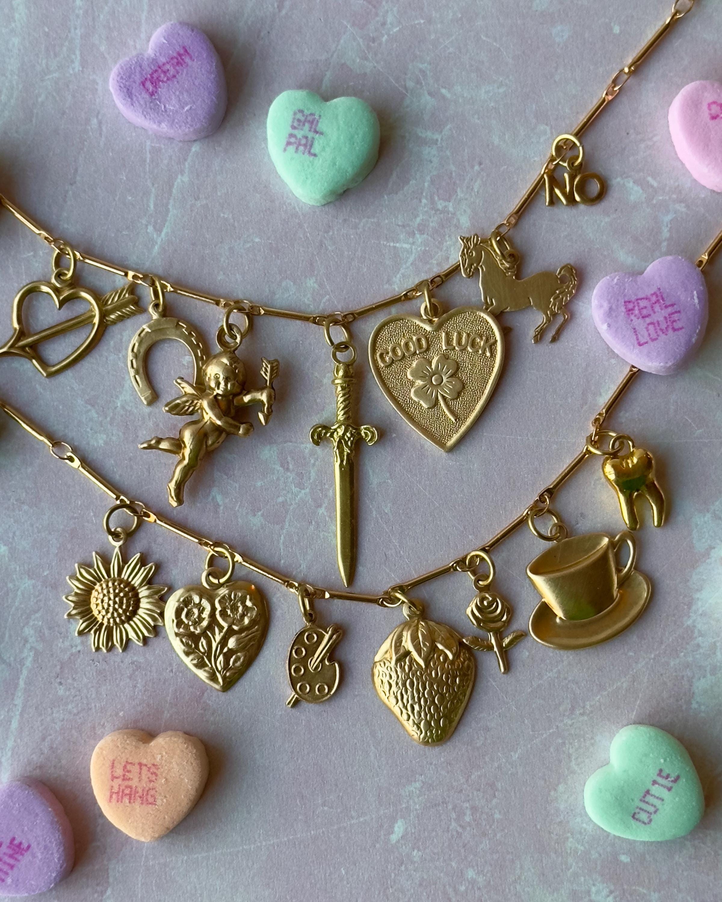 Vintage charm necklace - Etsy 日本