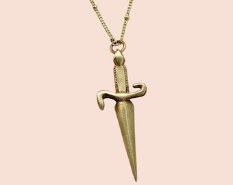 Sword Necklace Gothic Knightcore Jewelry Whimsigoth Witchy Necklace for Ren Faire Dark Academia
