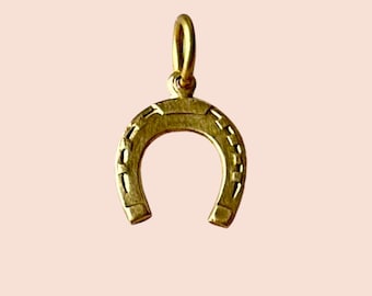 Vintage Horseshoe Charm: Good Luck Brass Necklace or Bracelet Lucky Charm