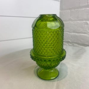 Vintage Viking Green Glass Diamond fairy lamp