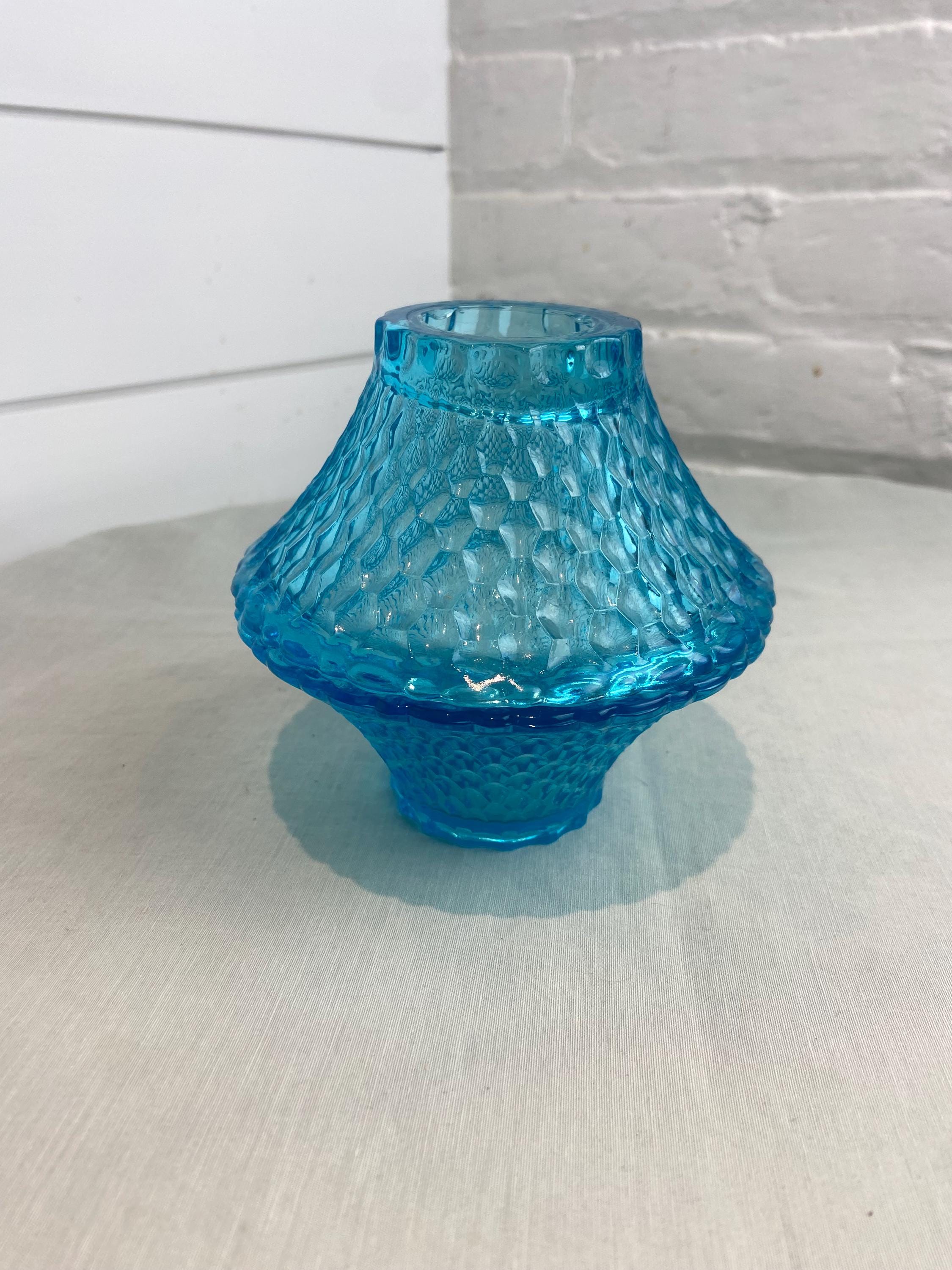 Vintage Indiana Blue Glass Honeycomb Pagoda Fairy Lamp - Etsy