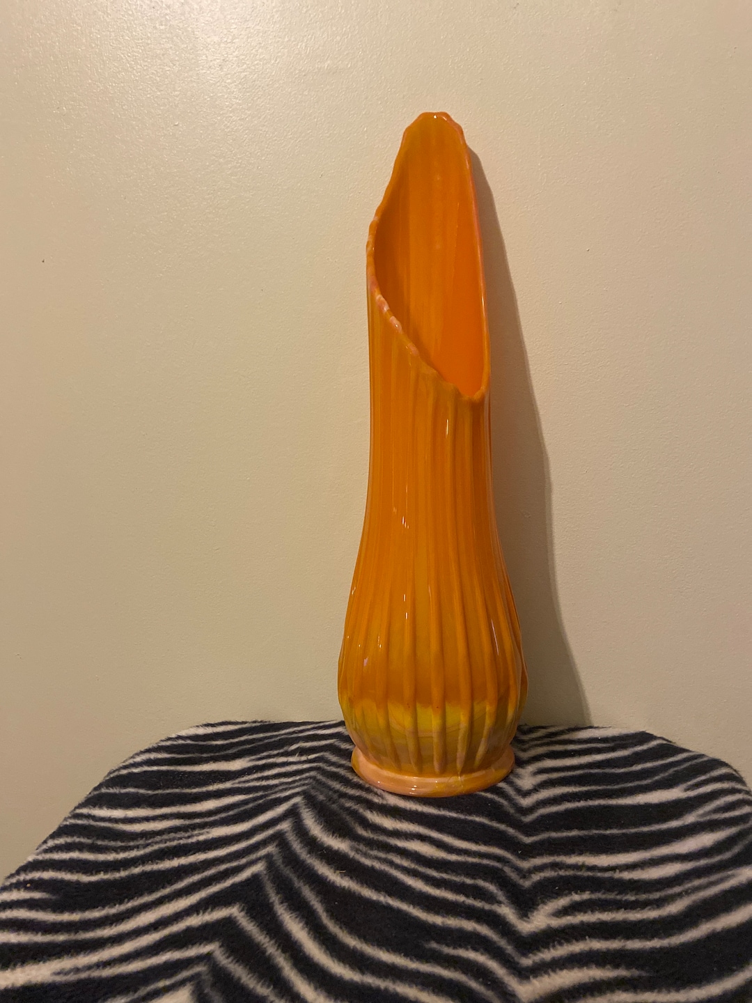 Vintage LE Smith Bittersweet Ribbed Swung Vase Etsy