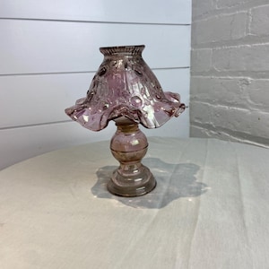 Vintage Fenton 3 pc Cabbage Pink Dusty Rose  Fairy lamp