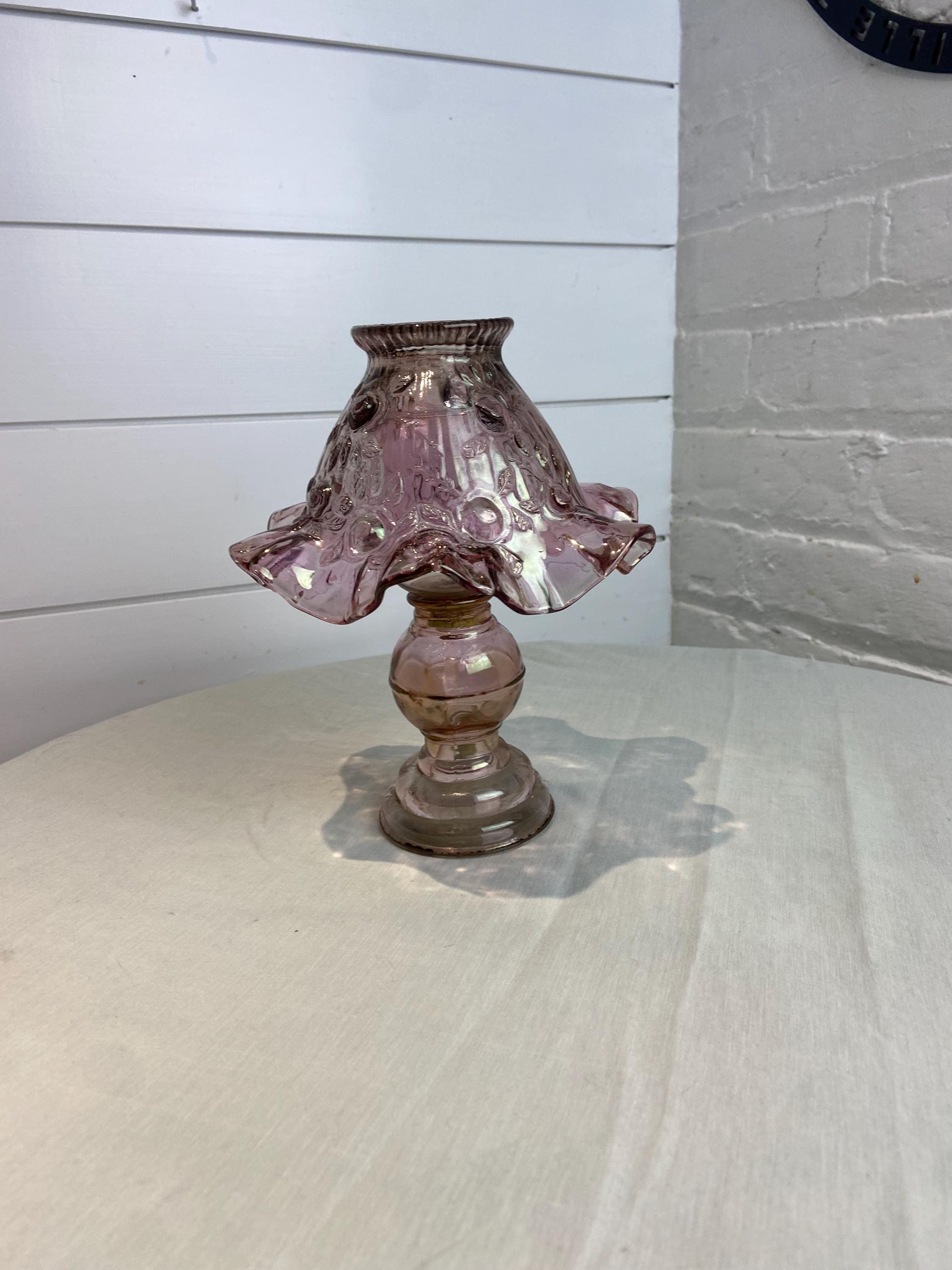 Vintage Fenton 3 Pc Cabbage Pink Dusty Rose Fairy Lamp - Etsy