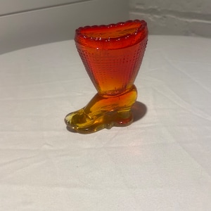 Vintage LE Smith Amberina Glass Boot