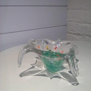 Vintage Murano  Millefiori Starfish Hand Blown Glass Candy Dish