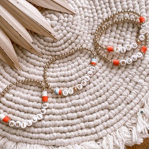 Philadelphia Phillies Beaded Bracelets | 14k Gold Plated | Handmade Baseball Fan Jewelry | Phillies Fan Gifts Ideas | Go Phil’s jewelry