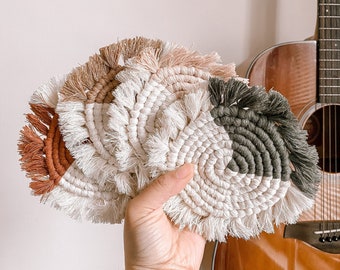 Set of 4 Desert Vibes Macrame Spiral Coasters | Table Coasters | Boho Coasters | Woven Coasters | Minimalist Coasters | Dual Tone Coasters