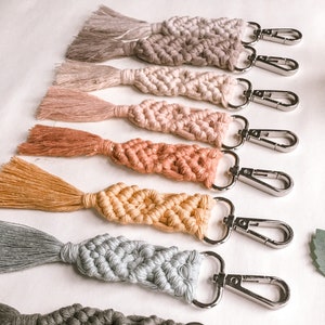 Boho Macramé Keychain Stylish Car Keys Accessories Purse Accessory Bookbag Keychain Boho Birthday Gift Boho Bridesmaids Presents image 1