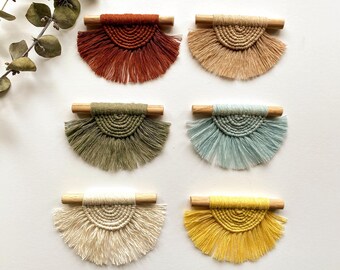 Mini Macrame Car Hanger | Car Charm | Rear view Mirror Accessories | Mini Macramé Semi-Circle Hanger | Car Accessory | Gifts | Boho