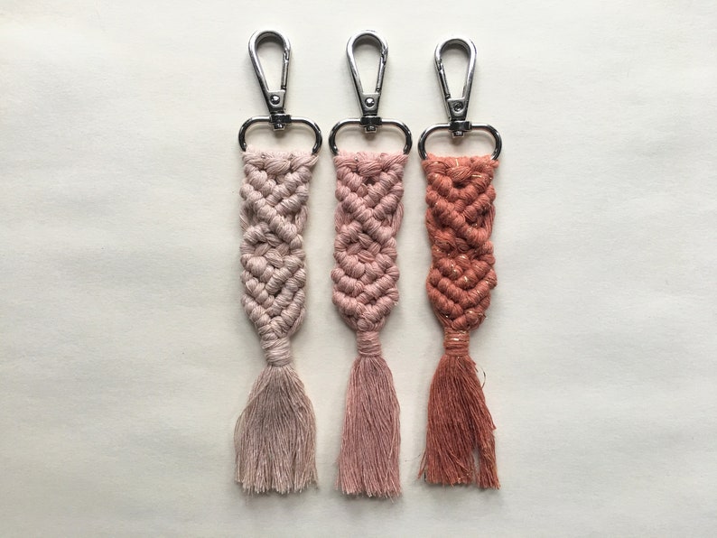 Boho Macramé Keychain Stylish Car Keys Accessories Purse Accessory Bookbag Keychain Boho Birthday Gift Boho Bridesmaids Presents image 5