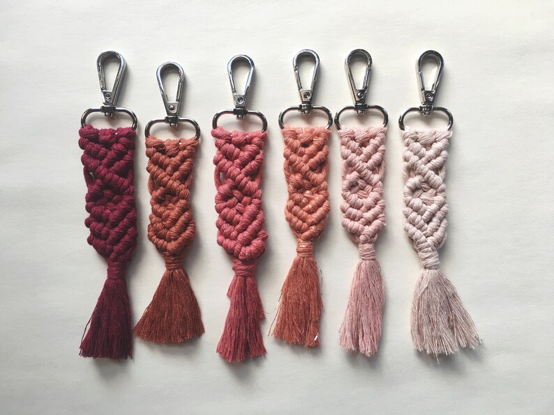 Boho Macramé Keychain Stylish Car Keys Accessories Purse Accessory Bookbag Keychain Boho Birthday Gift Boho Bridesmaids Presents image 4