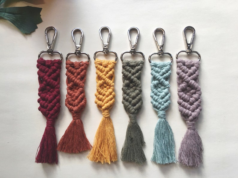 Boho Macramé Keychain Stylish Car Keys Accessories Purse Accessory Bookbag Keychain Boho Birthday Gift Boho Bridesmaids Presents image 7