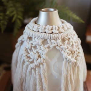 Cream Mariposa Macrame Diffuser Cover image 3