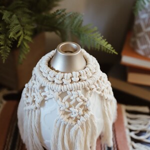 Cream Mariposa Macrame Diffuser Cover image 2