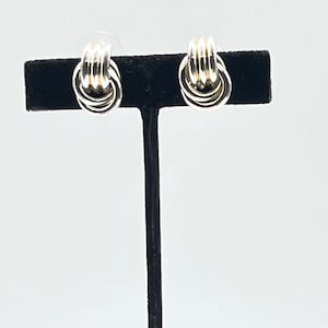 Vintage Monet Silvertone pierced earrings