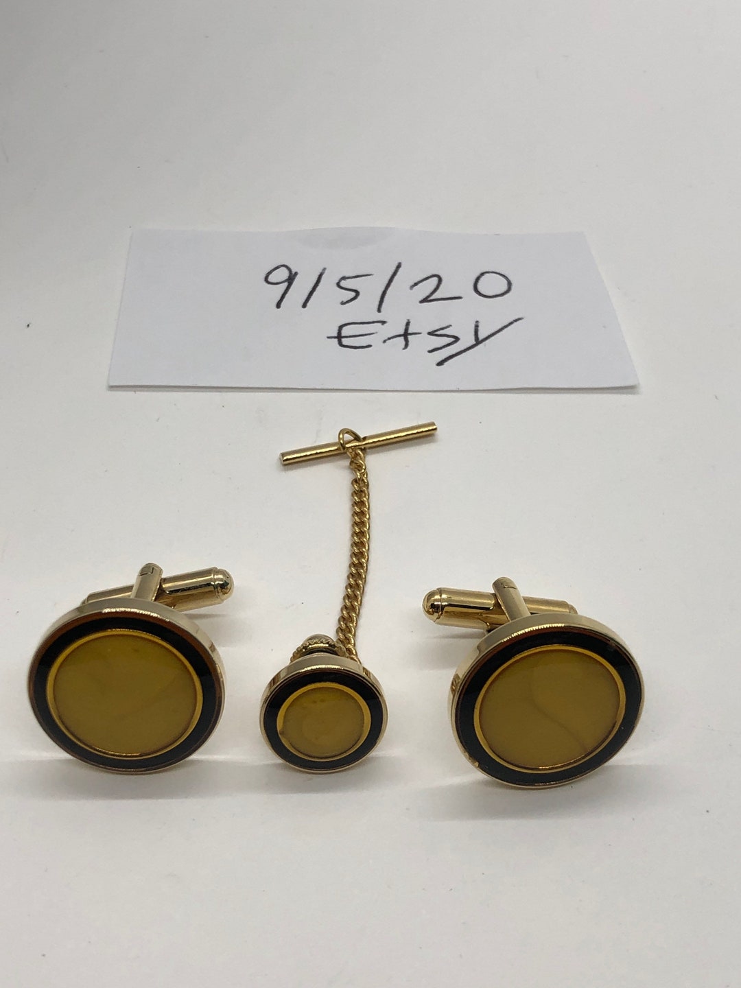 Vintage Cufflinks and Tie Pin Set - Etsy