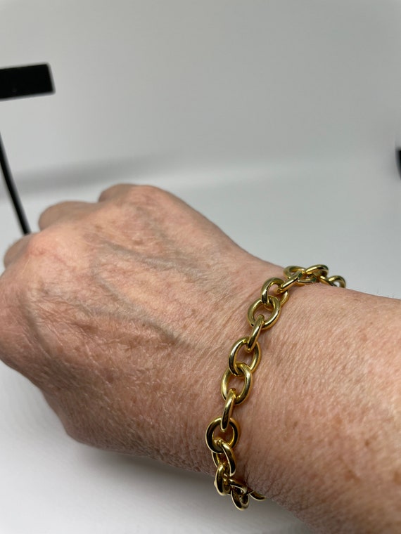 Vintage goldtone chain bracelet marked Italy - image 2