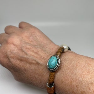 Vintage faux turquoise bracelet image 8