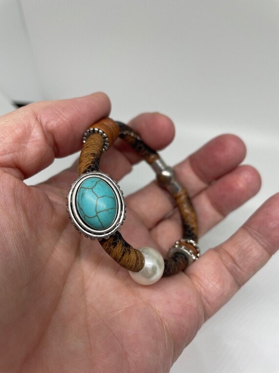 Vintage faux turquoise bracelet - image 5