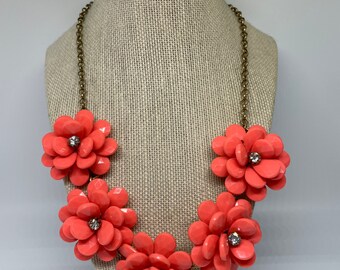 J Crew Flower Necklace - Etsy