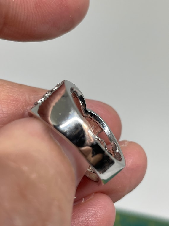 Gorgeous rhinestone Silvertone ring see desc - image 6