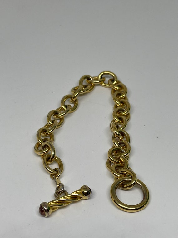 Vintage goldtone chain bracelet marked Italy - image 4