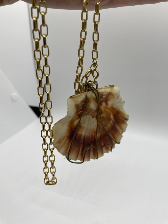 Vintage wire wrapped shell necklace - image 5