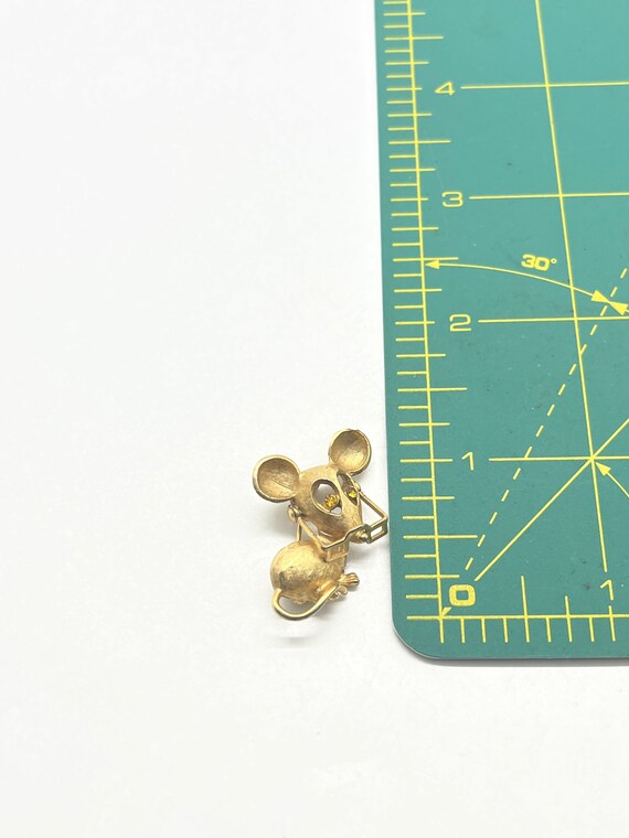 Vintage goldtone Avon mouse pin - image 3