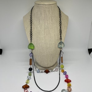 Vintage multi layer colorful necklace