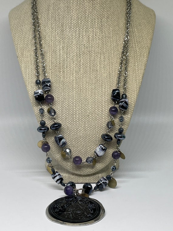 Unique vintage multi layer necklace - image 1