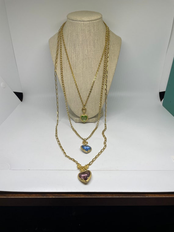 Vintage heart goldtone necklace