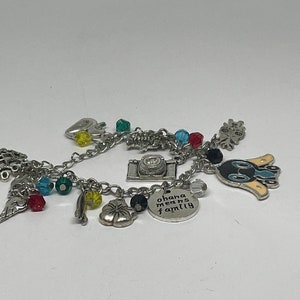 Vintage Lilo and Stitch Ohana Means Family charm bracelet