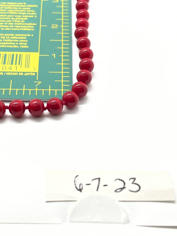 Vintage SIgned Monet Red Beaded necklace - image 6