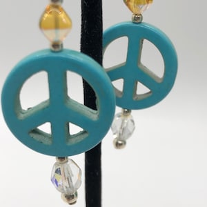 Vintage Peace Sign pierced earrings