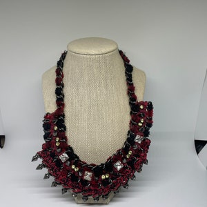 ZARA【NEW】BEADED BIB NECKLACE Zara Mesh Beaded Bib Choker Necklace - Etsy
