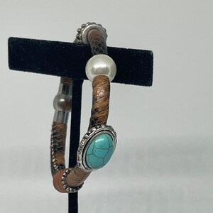 Vintage faux turquoise bracelet image 1