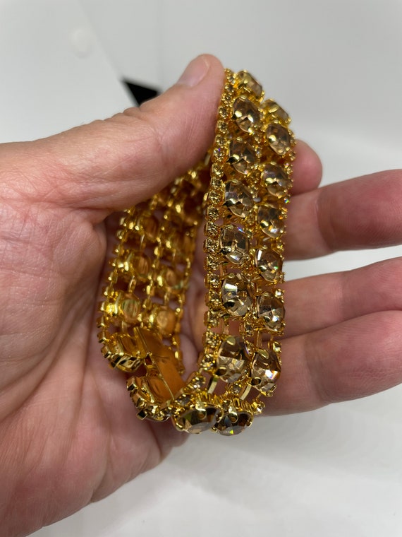 Gorgeous vintage goldtone sparkly bracelet - image 3