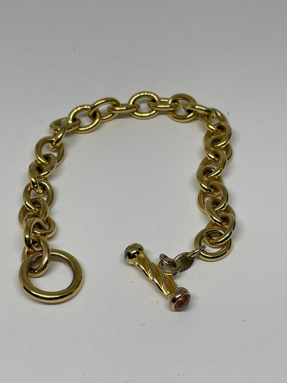 Vintage goldtone chain bracelet marked Italy - image 1