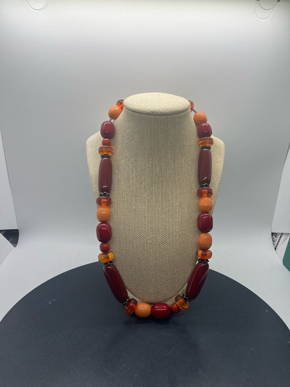 Vintage red and orange necklace